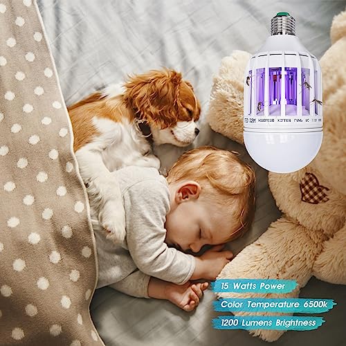 2 Pack Bug Zapper Light Bulbs, Mosquito Light Bulb Zapper 2 In 1 Mosquito Zapper Bulb Uv Led Bug Light Bulbs For Patio And Indoor #TOP4