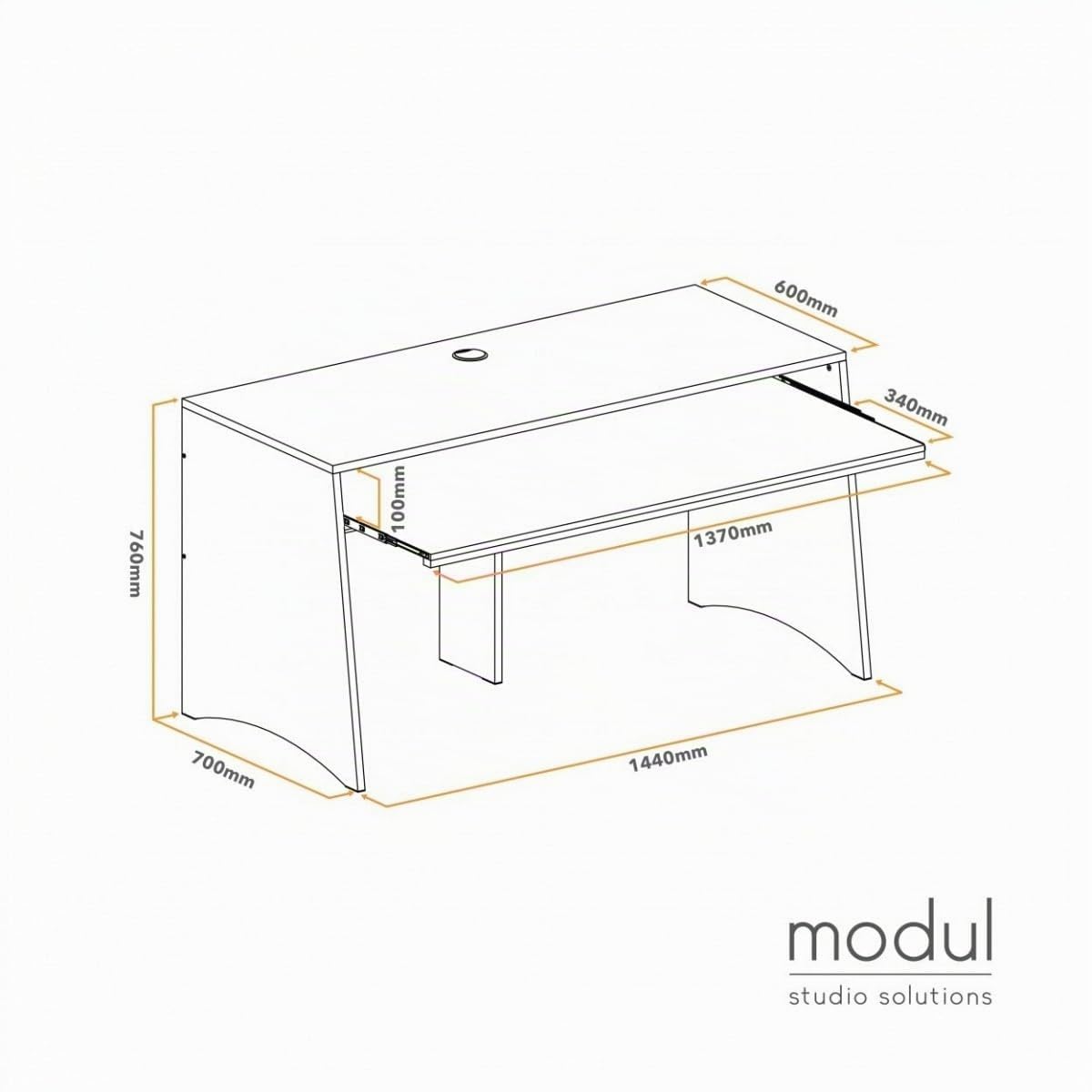Bureau modulaire pour studio de production musicale par Gear4music, Noir