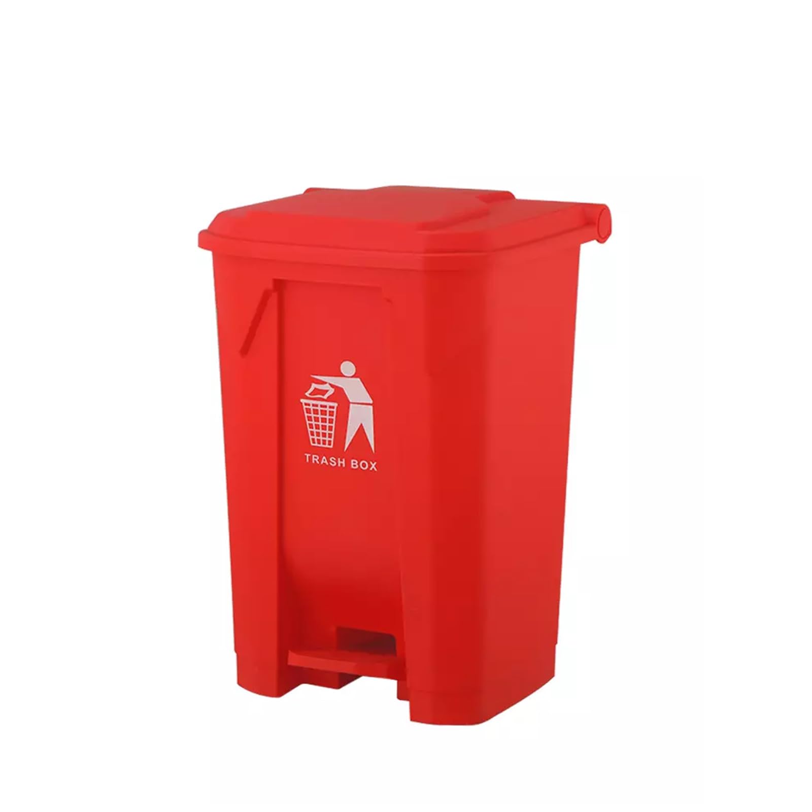 DUAS Recycling Pedal Bin Waste Trash Can for Kitchen & Home Office - Durable Plastic Rubbish Dustbin in 30L, 50L, 80L Sizes - Multiple Colors Available (Red, 30 Litres)