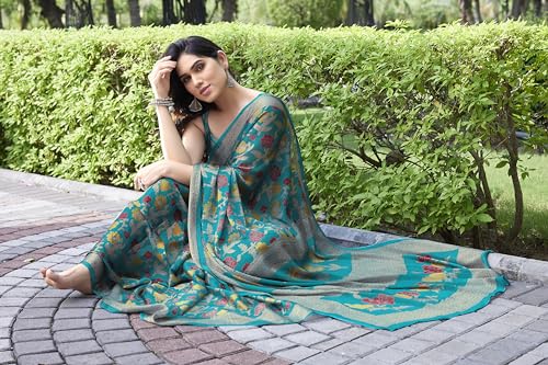 Image of MIRCHI FASHION Saree for Woman Chiffon Floral Printed | Lightweight Daily Wear Women's Sari with Unstitched Blouse Piece (Available in 20 Colors)