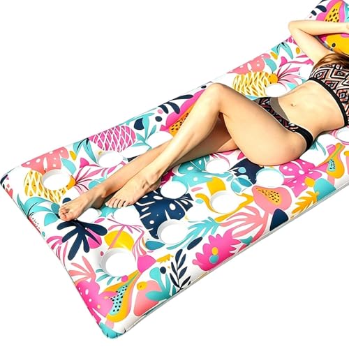 Lit de plage imprimé feuillage tropical matelas gonflable piscine