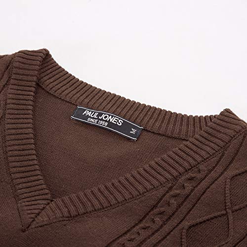 PJ PAUL JONES Mens Sweater Vest V Neck Cable Knitted Casual Sleeveless Pullover Sweaters4