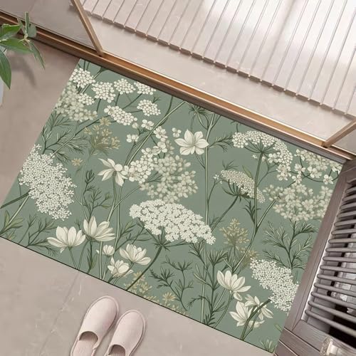 Tapis de sol antidérapant lavable style illustration botanique