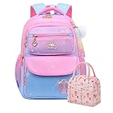 LYOUMEIT Cute Backpacks Set for School Girls,Christmas Gifts for Kids, School Backpack with Lunch Bag,16 Inch