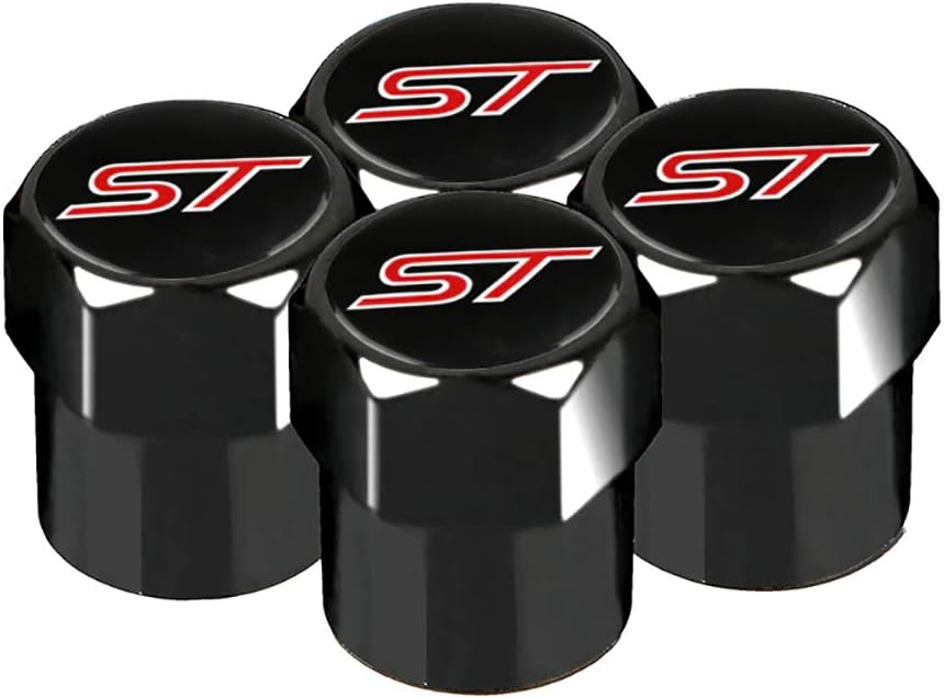 Black Wheel Valve Dust Caps. Fiesta Focus Mondeo Fusion Kuga Ecosport Puma Galaxy