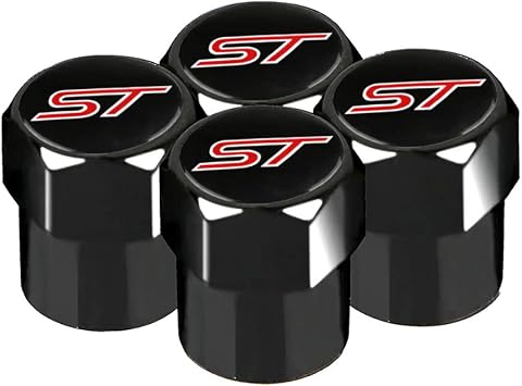 Black Wheel Valve Dust Caps. Fiesta Focus Mondeo Fusion Kuga Ecosport Puma Galaxy