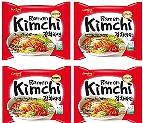 Samyang Kimchi Hot Chicken Flavour Ramen Instant Korean Noodles - 120gm*4Pack (Pack of 4) (Imported)