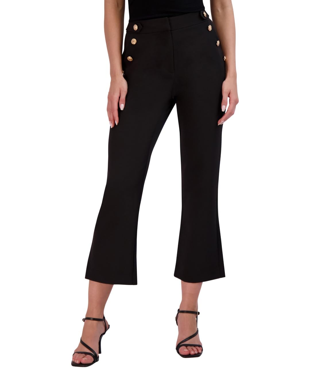 BCBGeneration Womens Slanted Front Pocket Flare Leg Pant