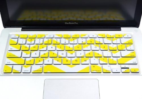 TopCase Chevron Zig - Zag Silicone Keyboard Cover Skin for MacBook 13" Unibody/Old MacBook Pro 13" 15" 17" / New MacBook Air 13" / Wireless Keyboard + TopCase Mouse Pad (Yellow)