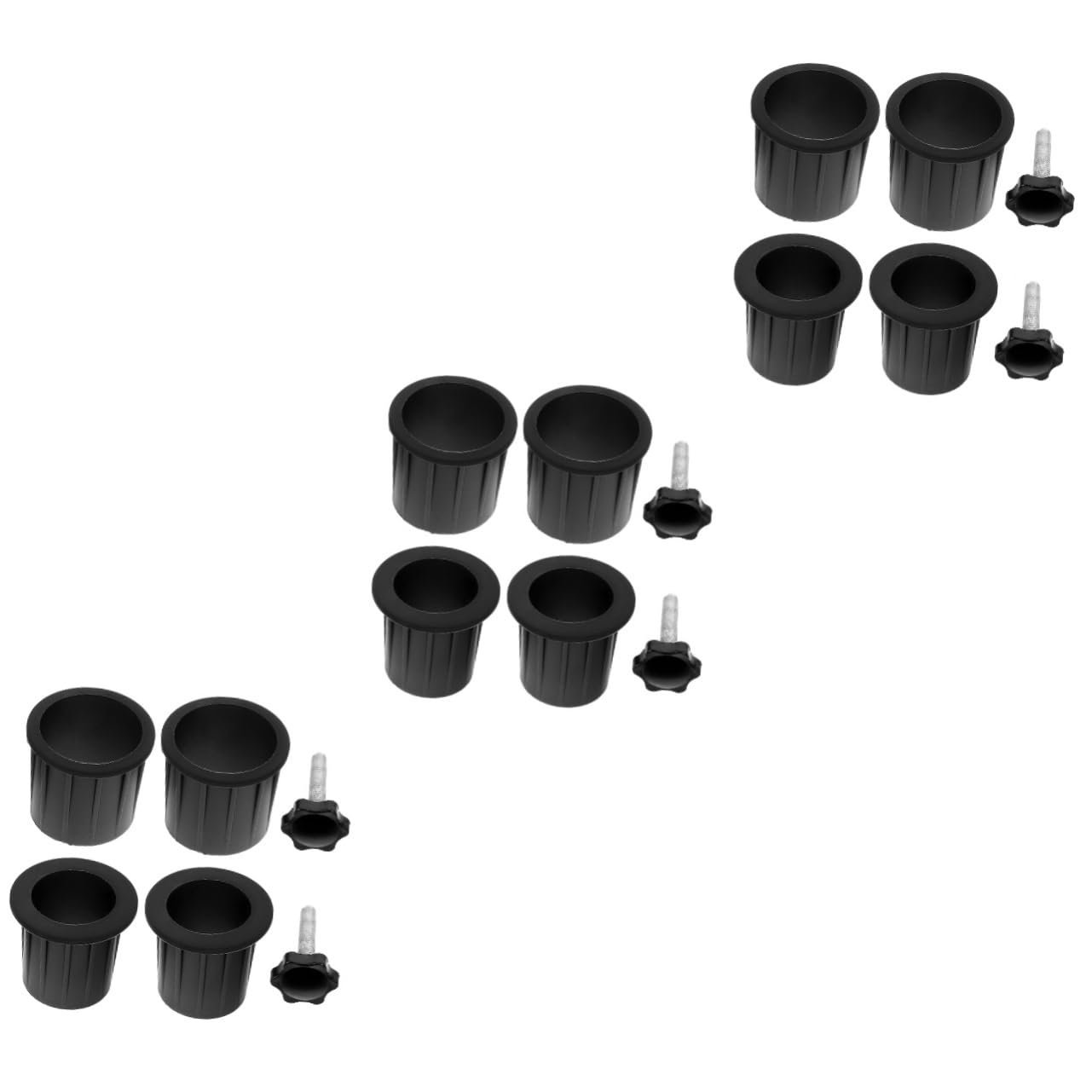 TOYANDONA 3 Juegos Accesorios para Base De Paraguas Patio Enchufar Reemplazo Ancla De Sombrilla De Playa Pararse Ancla del Paraguas Exterior Agujero El Plastico Negro