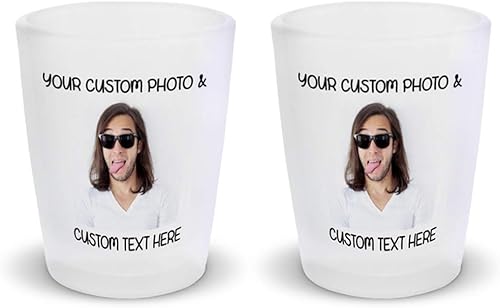 Accesorios de barra de vasos de chupito, accesorios personalizados para fotos y texto, suministros de barra de alcohol, juego de 2 unidades,