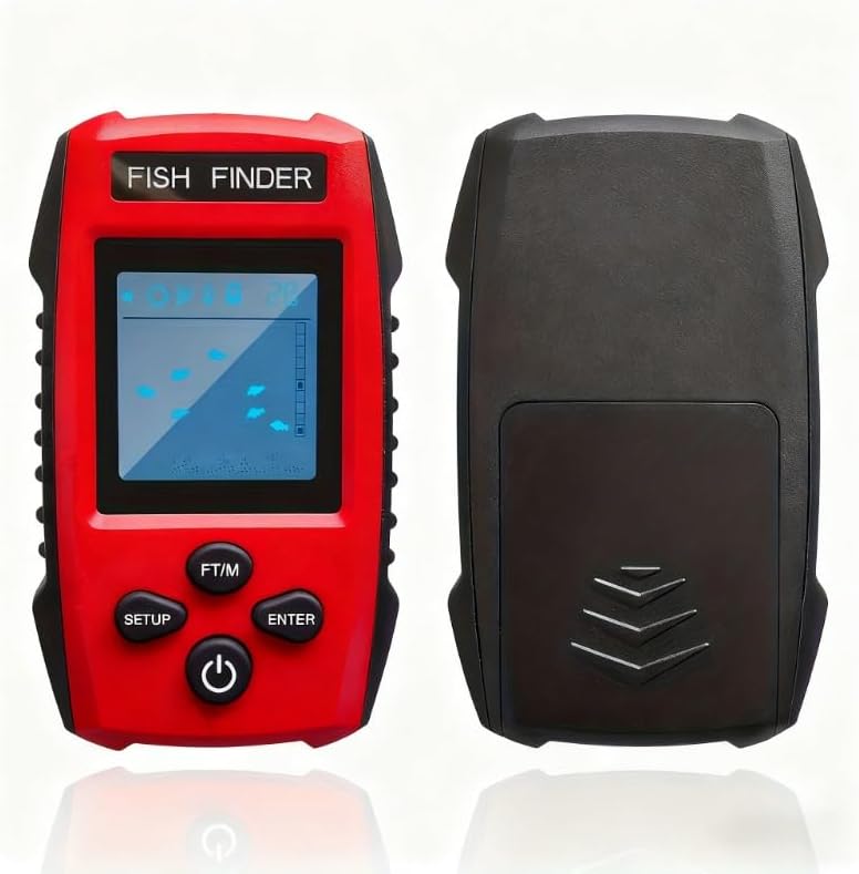 Kayak Portable Fish Depth Finder Water Handheld Fish Finder Sonar Castable Kayak Boat Fishfinder Transducer Fishing LCD Display