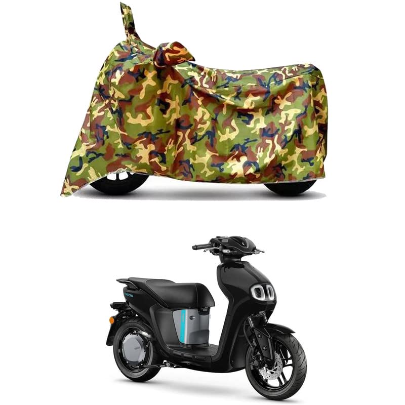 Image of Waterproof 100% PVC Coated Full Bike Scooty Two Wheeler Body Cover Compatible for Yamaha Neo's STD /UV-Rays /Heat Protection /Birds Dropping /Scratchproof /Dust Proof [6X6 Jungle Print]