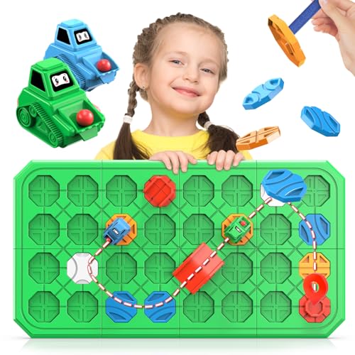 Logic Road Builder Games Toys: STEM Toys for 4 Year Old Kids Montessori Board Game Brain Teaser Puzzles Preschool Learning Activities Educational Toy for Toddler Ages 3 5 6 7 8-12 Boys Girls Gifts