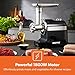 Geepas Electric Meat Grinder | Stainless Steel Meat Mincer & Sausage Stuffer, Food Grinding Mincing Machine with Kibbe | 3 Different Cutting Plates, Reverse Function, 1800W, Plastic Housing, Black