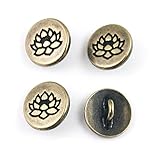 TierraCast Pewter Buttons-Brass Oxide Small Lotus Flower 12mm (4)