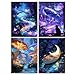 Muzagroo Art Dream World - Kit per pittura a mosaico con diamanti 5D, per principianti, fai da te, con strass, 30,5 x 40,6 cm, 4 pezzi (mondo dei sogni) immagine