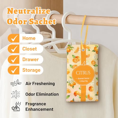 Image of STRN Scented Sachets for Drawer and Closet, Citrus Scent 14 Packs for Home