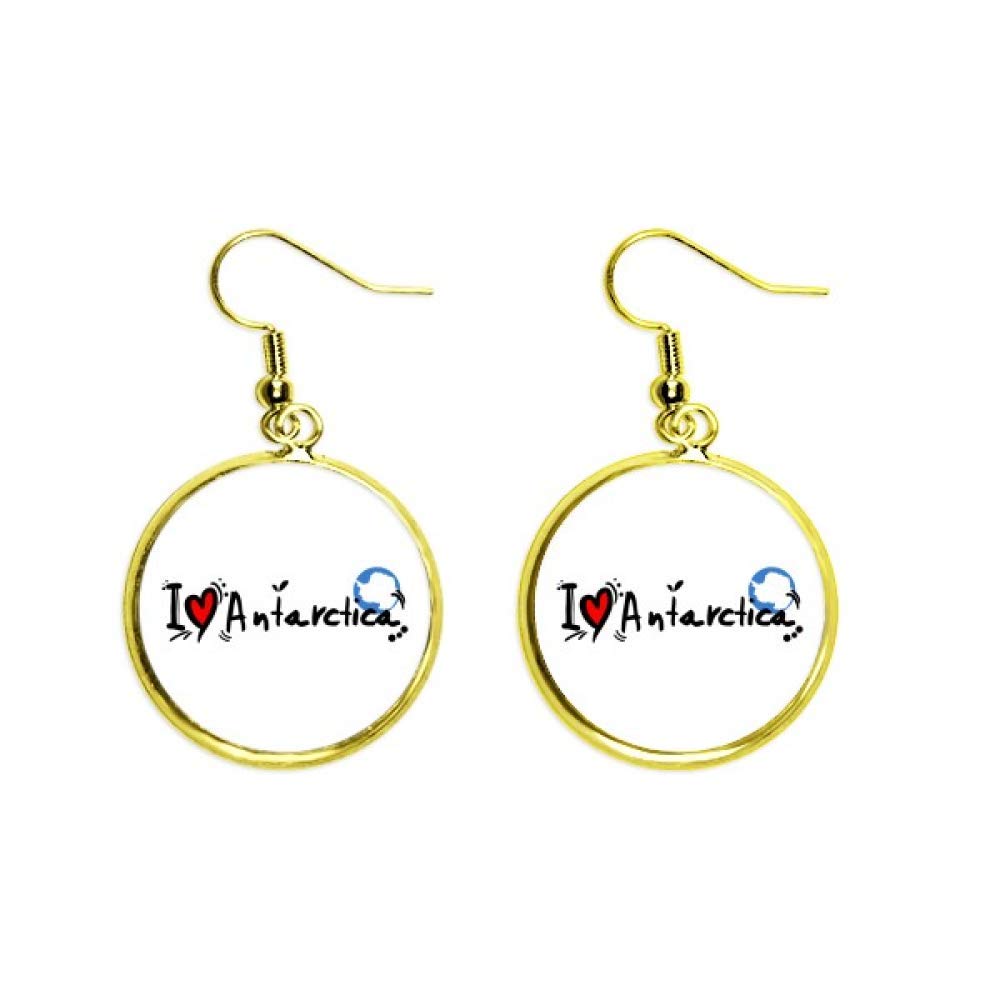 Pendientes de la Antártida con diseño de corazón dorado para mujer 2