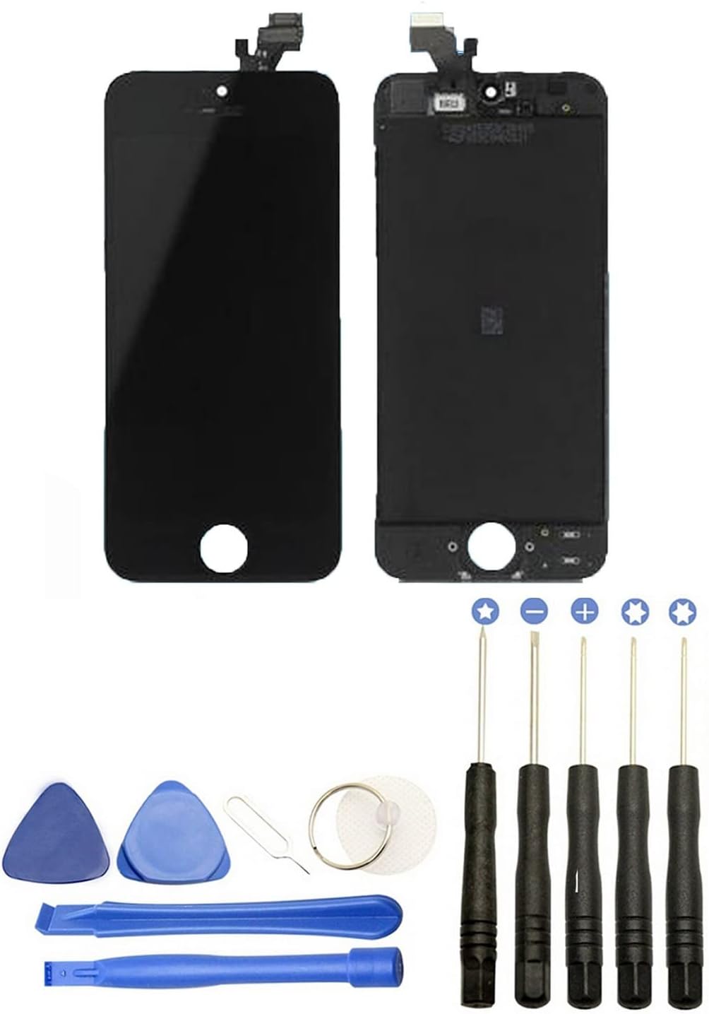 JUANIO Pantalla Completa en Marco Compatible con iPhone 5 Negro+ Herramientas