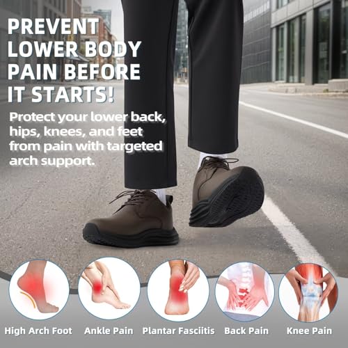 Men's Orthopedic Wide Toe Box Leather Dress Walking Shoes: Recovery Arch Support Metatarsal Plantar Fasciitis Heel Spurs Casual Sneakers, Classic Hammer Toes Formal Oxfords Brown Size 104