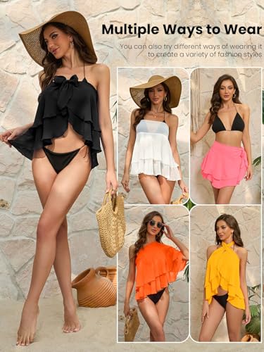 QIANXIZHAN Women's Sarong Wraps Swim Skirts, Swimsuit Cover up Beach Skirts Bathing Suit4