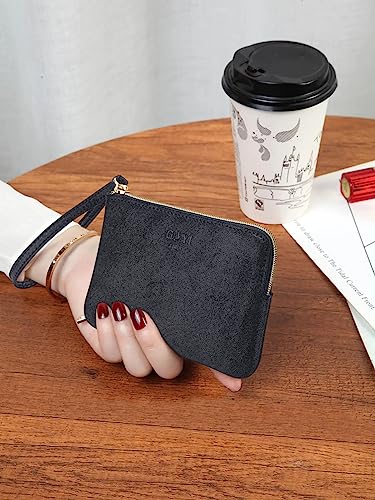 Image of Genuine Leather 4.5 x 6.5 Wristlet Purse for Women, Evening Wristlet Pouch Clutch Bag