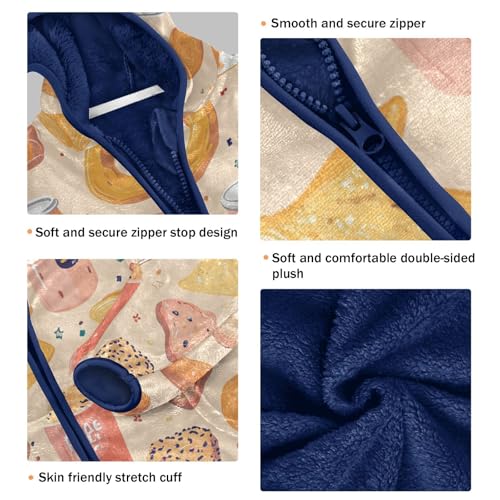 Variety Of Snacks Girls Fleece Jacket Girls Fall Jacket Girls Zip Up Hoodie Girls Sherpa Jacket 2-10T3