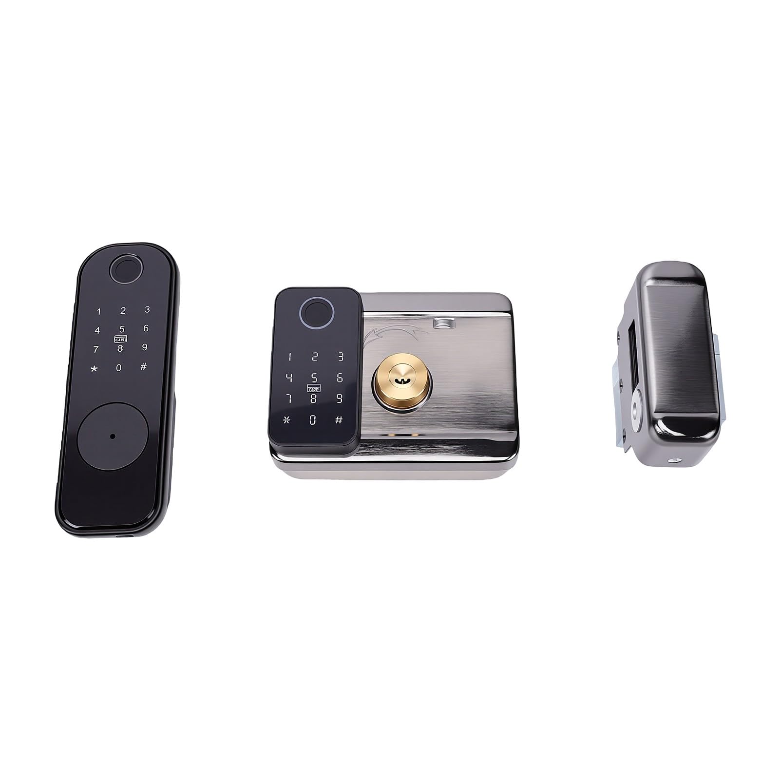Yinhing Cerradura Inteligente para Puerta, Acceso sin Llave con Teclado | Aleación de Aluminio y Acero, Cierre Automático, WiFi 2.4 GHz, Huella, PIN