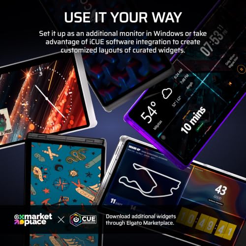 Image of Corsair XENEON Edge 14.5 Inch 2K Laptop LCD HDMI USB C AHVA Touch Screen - 2560 x 720, 60Hz, USB C DP Alt Mode, Internal and External Mount, 5-Point Multi-Touch, iCUE, for Windows PC
