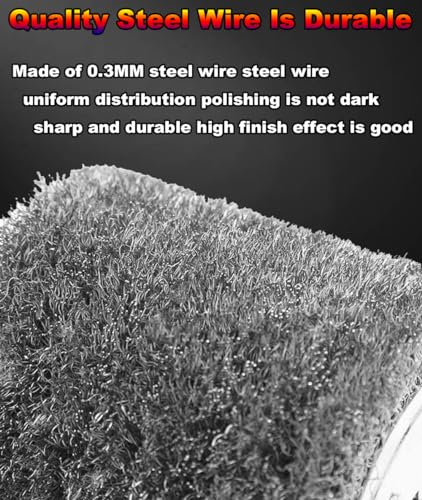 Image of Surface Conditioning Tool Drurn, 4 lnches Surface Canditoning Drum (0.3 m Wire) Wire prush for Grinder Wire Wheel Burnishing Tool for Surface Palishing Grinding Removing Rust-3 /4 inch Quad Keyway