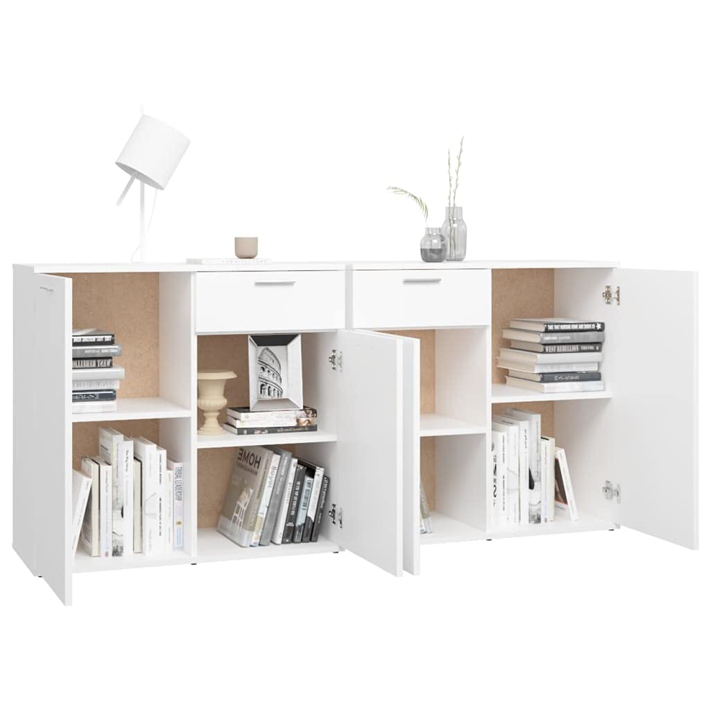 Générique Buffet Blanc 160x36x75 cm Bois d'ingénierie,Meubles,Armoires & Meubles de Rangement,Buffets & bahuts,Blanc,58.8 KG,3074927