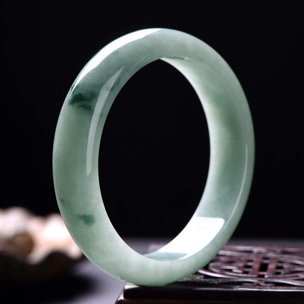 Brazalete de Jade Natural Hecho a Mano Bangle Mujer Charm Fashion Bracelet Jewelry para Abuela Amante Novia,Natural,54-56mm