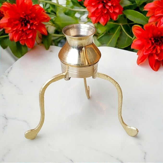 Narayan Product Shivling Jal Abhishek Stand Lota Without Shiv Lingam,Useful Tripayi for Small Shivling Finger Size,Shivling Stand 12 Cm -Height Jalabhishek Lota Kalash 5 Cm -Height 70 ML(Pure Brass)-image-28