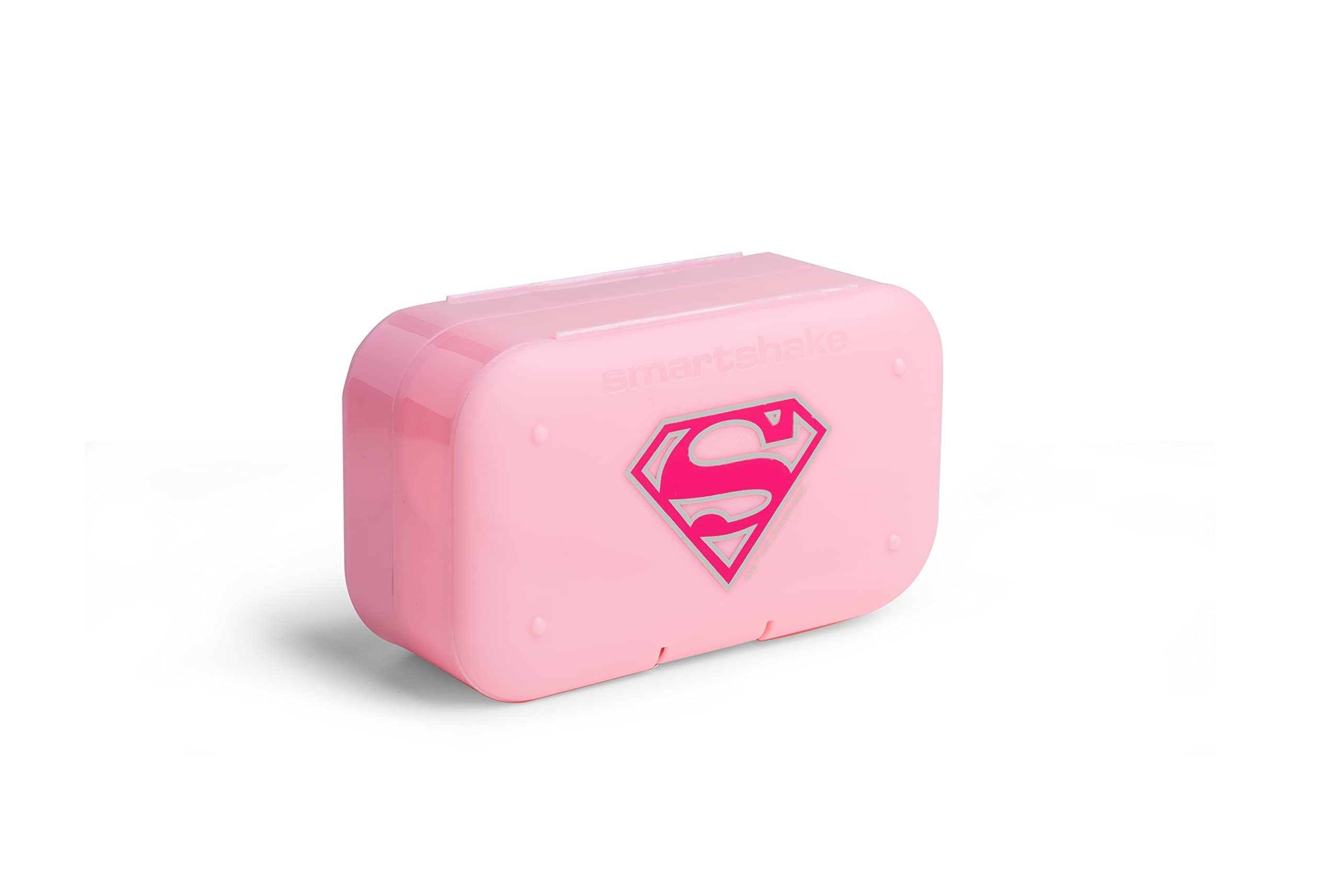 Smartshake2-Pack DC Supergirl Pill Box Organizer - 2 Compartments, Leak Proof, Portable
