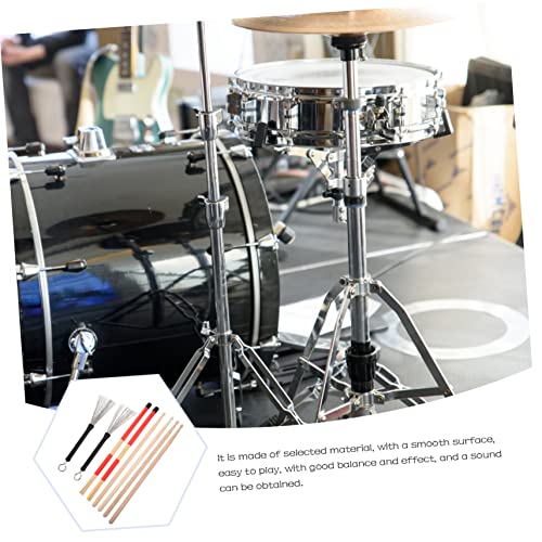 Conjunto de baquetas y cepillos para batería Kisangel, ideal para principiantes y músicos de jazz, incluye bolsa de almacenamiento miniatura 3