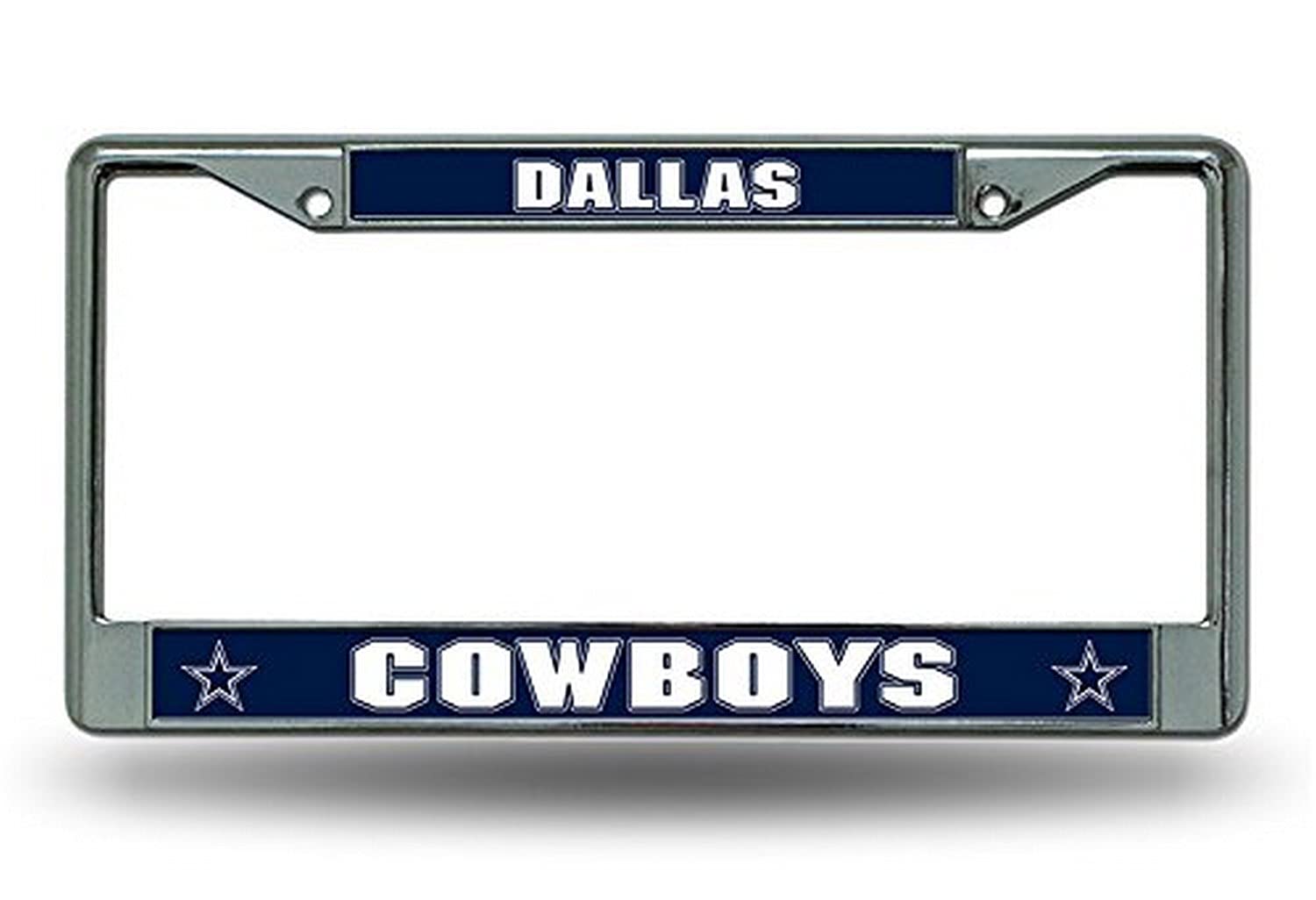 Rico Industries FC1811 NFL Dallas Cowboys Chrome License Plate Frame, 12 x 6 x .25-Inch, Silver