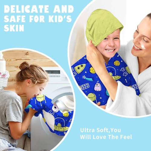 Image of Universe Boys Beach Towel with Hoodie for Kids Toddlers Age 4-8,Starry Sky Blue Bath Towels Shower Wrap for Boys, Hooded Poncho Beach Blanket for Pool Swimming Cute Wearable Bath Towel for Child