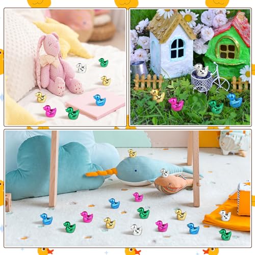 Mini figuras de patos metálicos multicolor pack 300 piezas miniatura 6