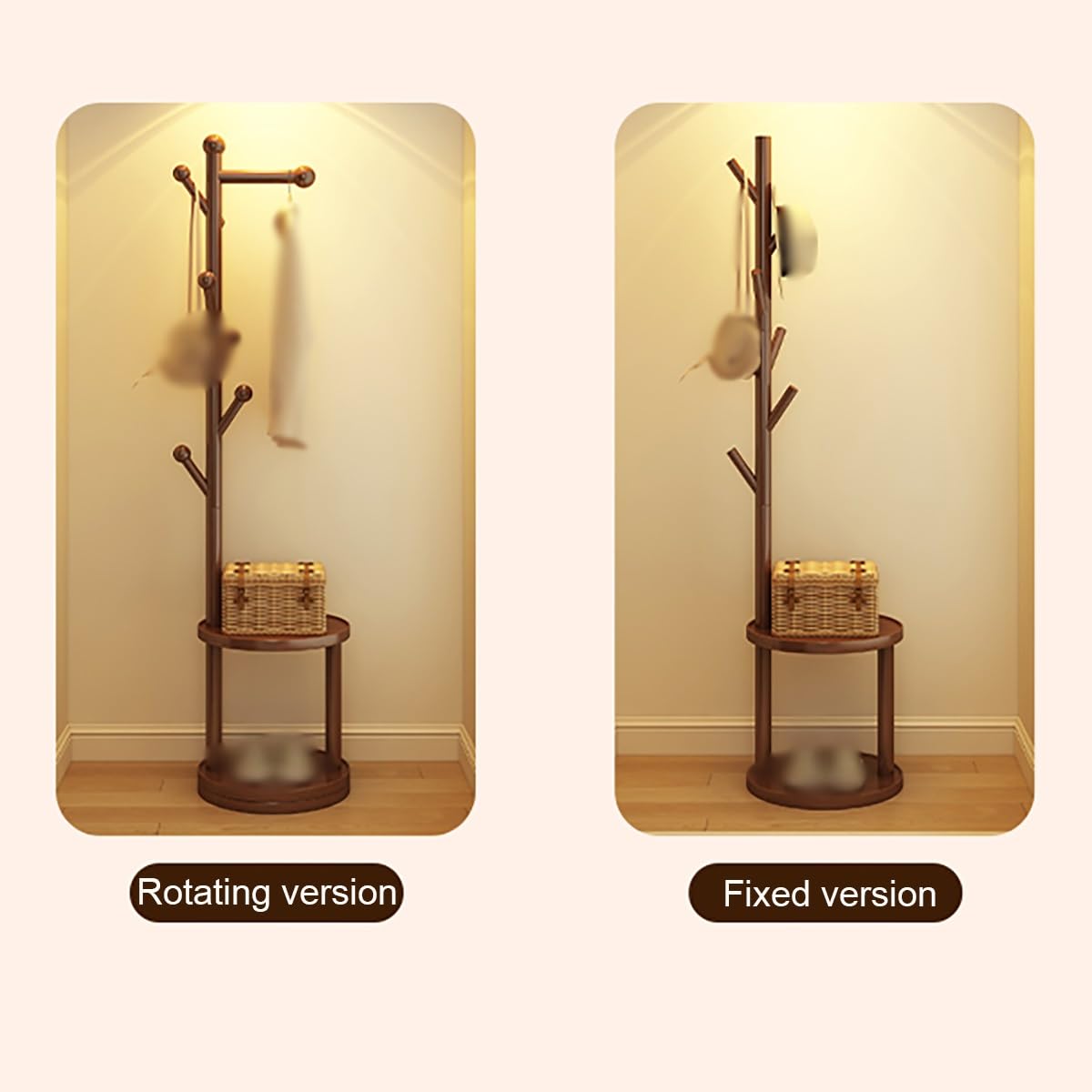 Free Standing hall tree,entryway coat rack with storage,multifunctional Organizer,Steel Frame,Space Saving,for Coats, Hats, Handbags and Scarves(72.8 * 15.7in)