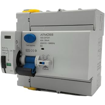 FI Circuit Breaker + Automatic Reconnection 4-Pin 40A 30MA FI Residual Current Circuit Breaker + Automatic Reconnection Type A 0.03 A 230V 10KA Reconnection Time 10 60 300 s