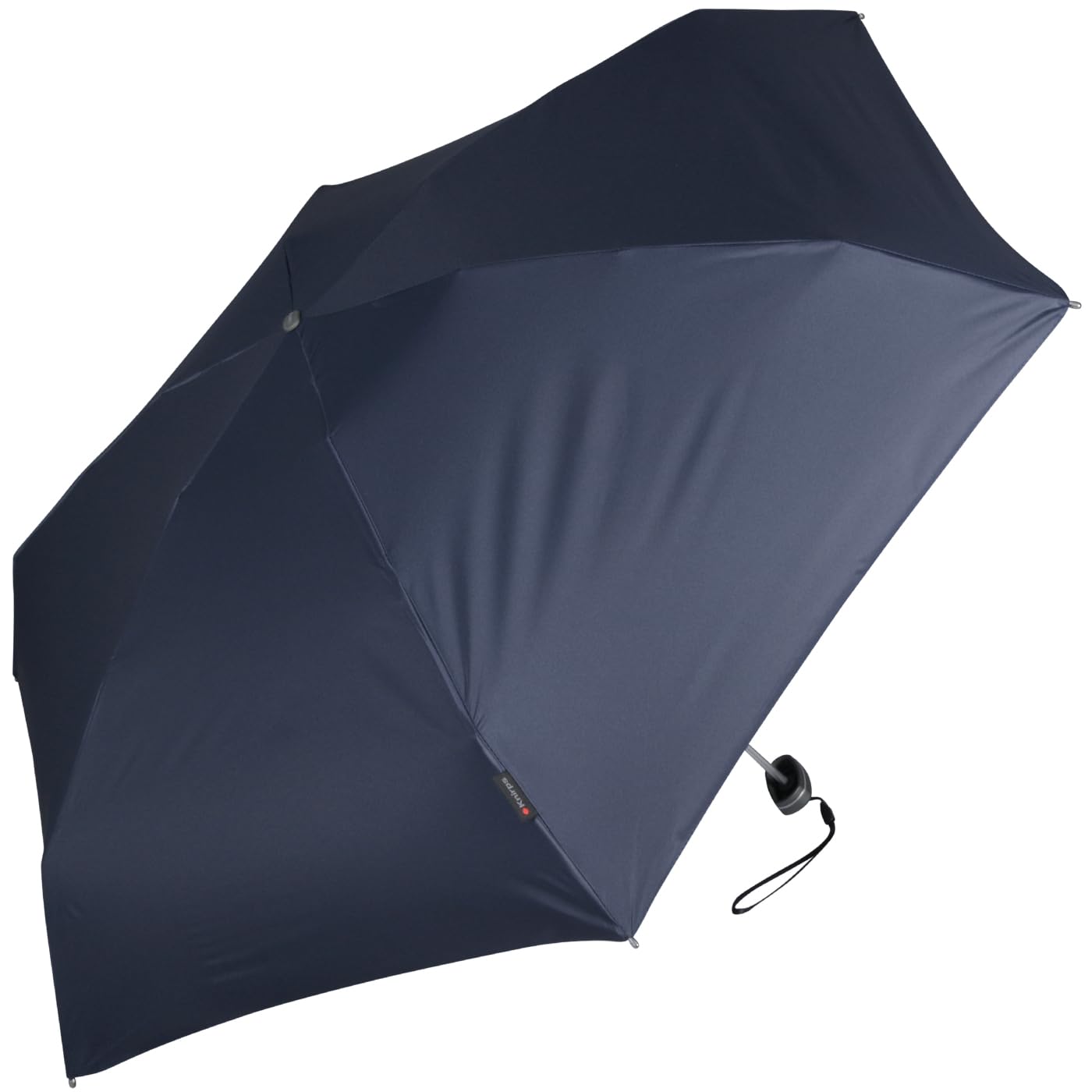 Knirps Paraguas pequeño y ligero, diseño de rayas, azul marino, revestimiento negro, protección UV, 93 cm, Compacto