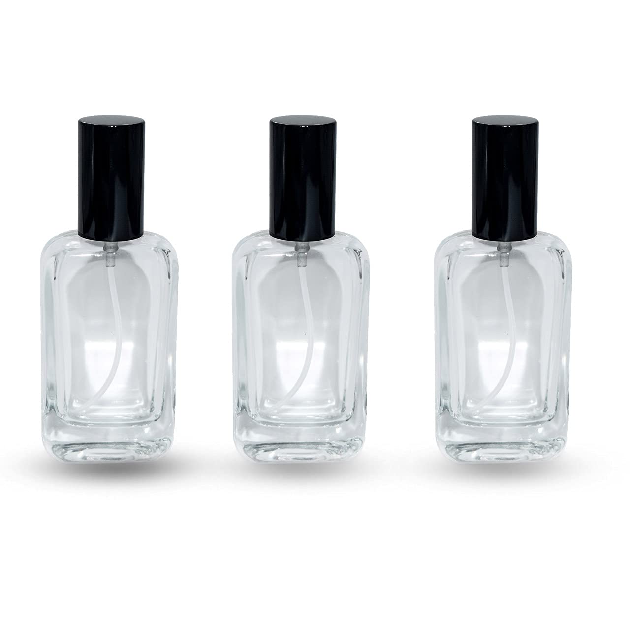 Hunky Dory 3pcs 30ml Royal Empty Refillable Glass Bottle with Spray Pump and Black Cap for For DIY Perfume, Essential Oils, Blends, Rose Water,Travel and Beauty use-picture-52