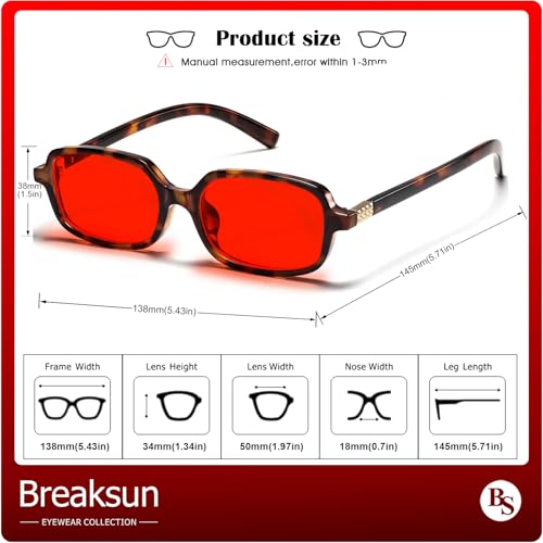 Image of Breaksun Retro Rectangle Glasses for Women Men Small Square Blue Light Blocking Glasses Vintage Eyeglasses