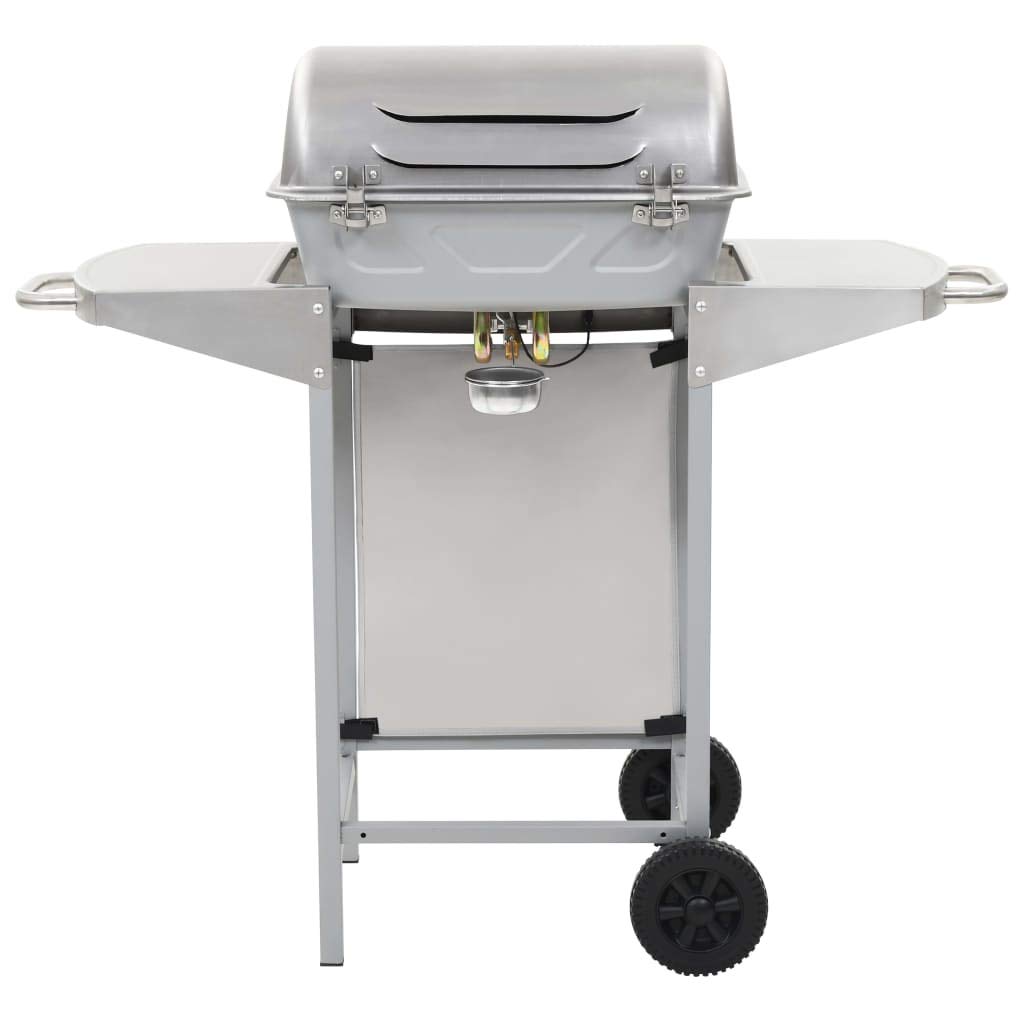 Homgoday Barbecue a gas con 2 zone di cottura, in acciaio inox, colore argento