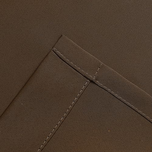 Seeglee SG-WG10-DK-54X18 Coffer Brown Valance Blackout Curtain Panel - Grommet-Top Window Treatment Thermal Insulated Draperies thumb #4