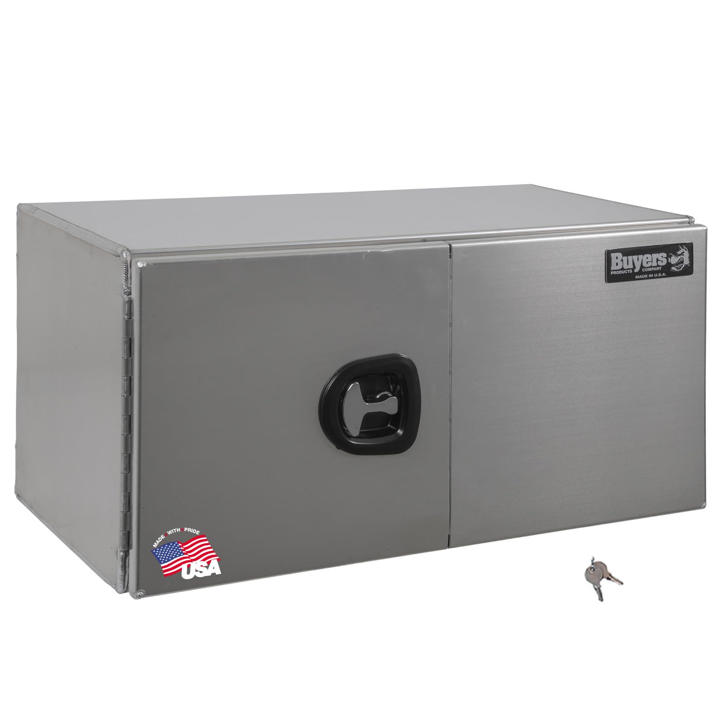 Buyers Products 1705410 Silver Pro Series Smooth Aluminum Underbody Truck Box with Barn Door, 18x18x48 Inch, Durable Vehicle Tool Box for Storage and Organization