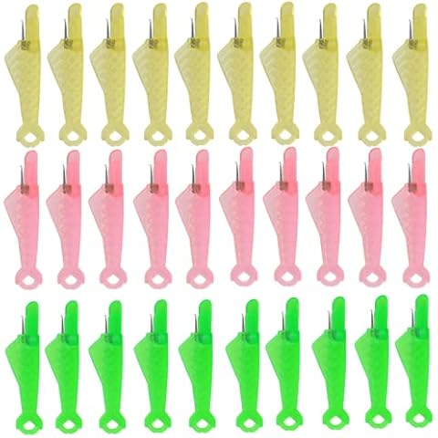 30 Pcs Fish Type Needle Threader for Sewing Machine Quick Sewing Threader Needle Tool Plastic Sewing Threaders Hand Sewing Tool for Embroidery Cross Stitch, Needlework Sewing Crafts Cover