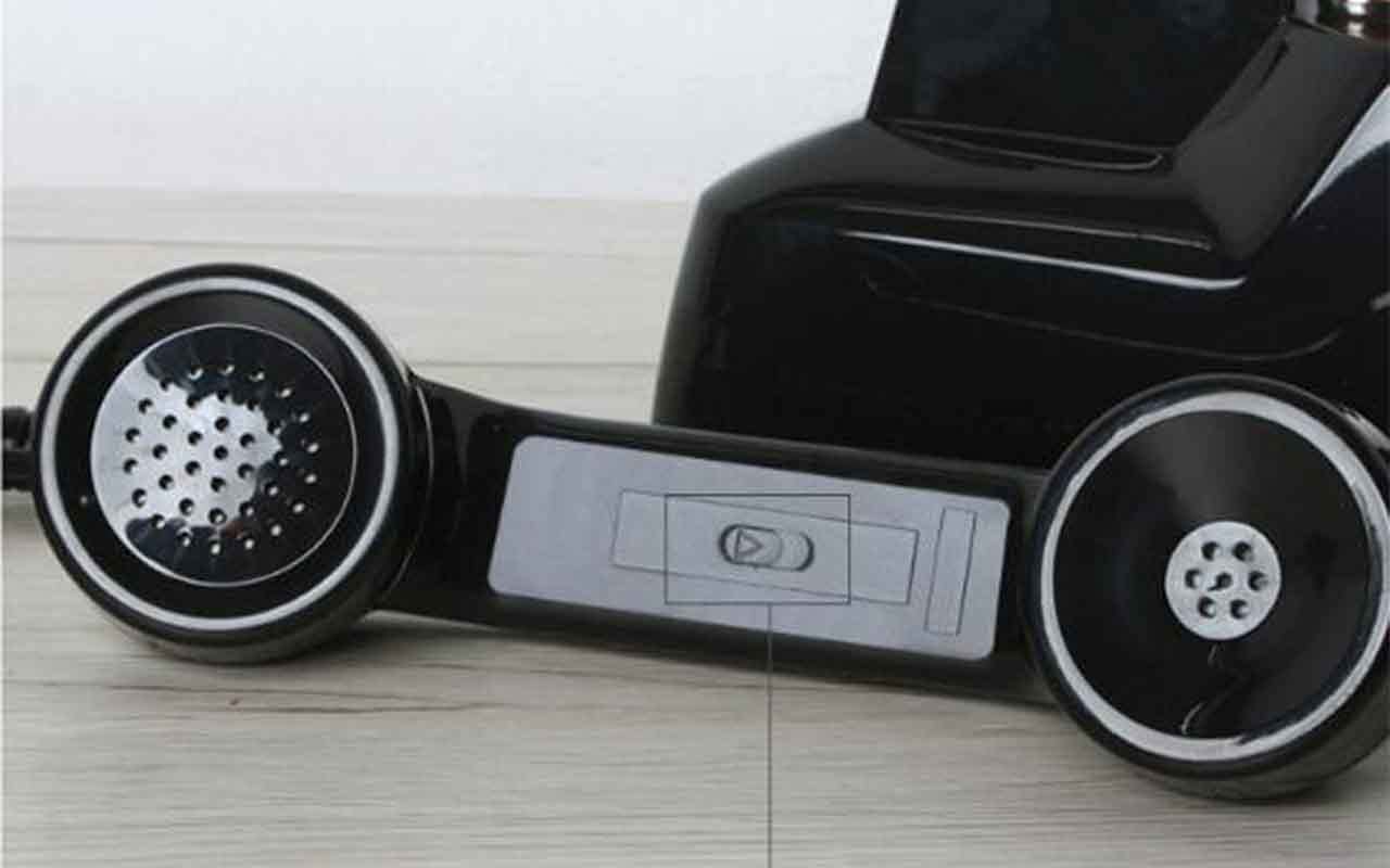 Pulsante per Telefono Fisso retrò Stile Anni '76 Telefono Antico Telefono Meccanico Americano Suoneria Moda Creativa Nero (Colore: Nero)
