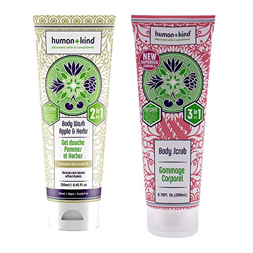 Human+Kind Body Wash and Body Scrub Kit Unisex 2 Pc